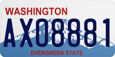 WA license plate AXO8881