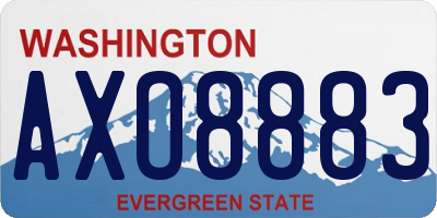 WA license plate AXO8883