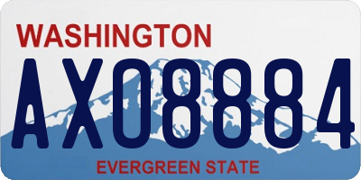 WA license plate AXO8884