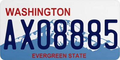 WA license plate AXO8885
