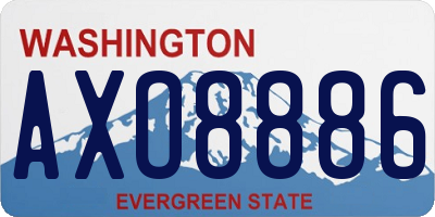 WA license plate AXO8886