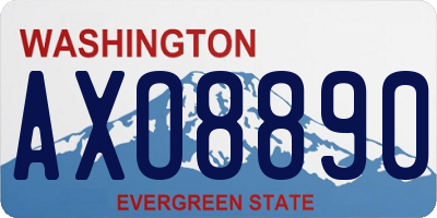 WA license plate AXO8890