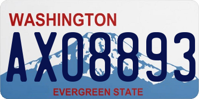 WA license plate AXO8893