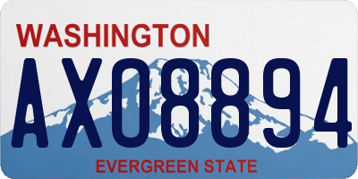 WA license plate AXO8894