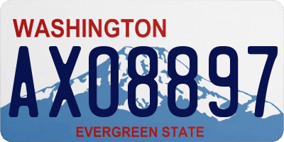 WA license plate AXO8897