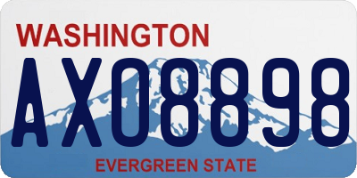 WA license plate AXO8898