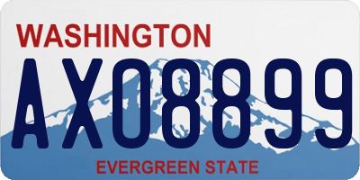 WA license plate AXO8899