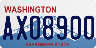 WA license plate AXO8900