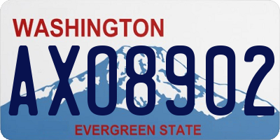 WA license plate AXO8902