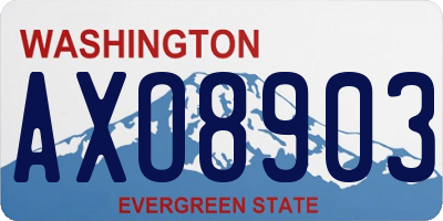 WA license plate AXO8903