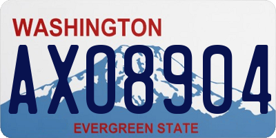 WA license plate AXO8904