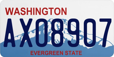 WA license plate AXO8907