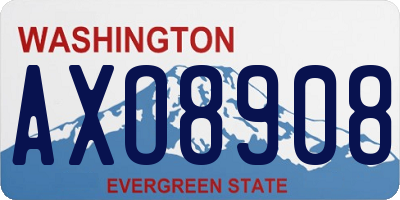 WA license plate AXO8908