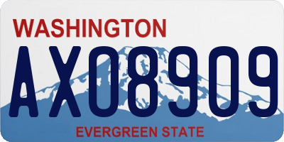 WA license plate AXO8909