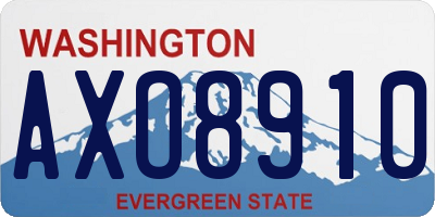 WA license plate AXO8910