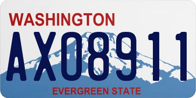 WA license plate AXO8911
