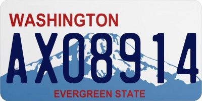 WA license plate AXO8914
