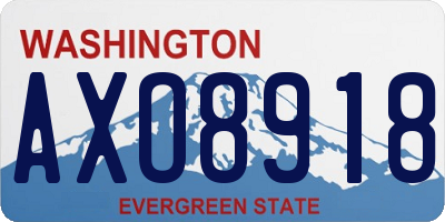 WA license plate AXO8918