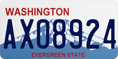 WA license plate AXO8924