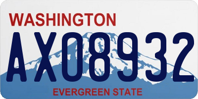 WA license plate AXO8932