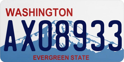 WA license plate AXO8933