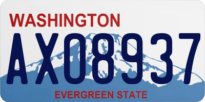 WA license plate AXO8937