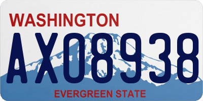 WA license plate AXO8938
