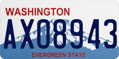 WA license plate AXO8943