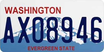 WA license plate AXO8946