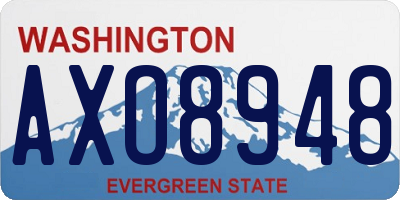 WA license plate AXO8948