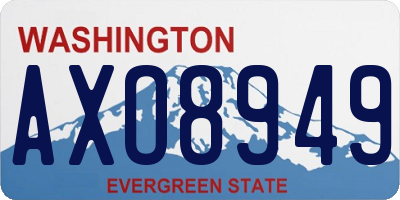 WA license plate AXO8949