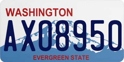 WA license plate AXO8950