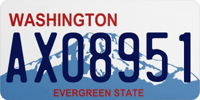 WA license plate AXO8951