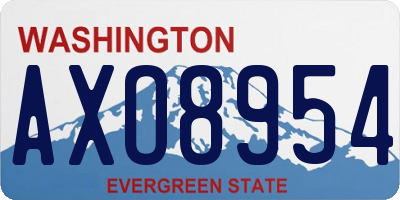 WA license plate AXO8954