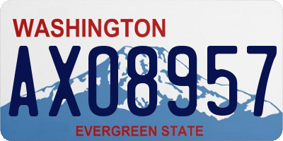 WA license plate AXO8957