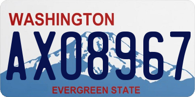 WA license plate AXO8967