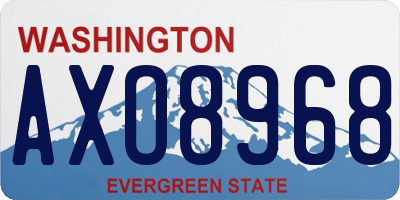 WA license plate AXO8968