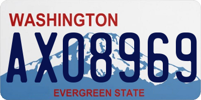 WA license plate AXO8969