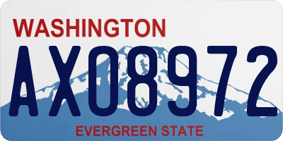 WA license plate AXO8972