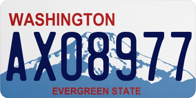 WA license plate AXO8977