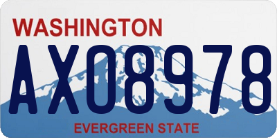 WA license plate AXO8978