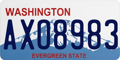 WA license plate AXO8983