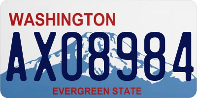 WA license plate AXO8984