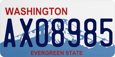 WA license plate AXO8985