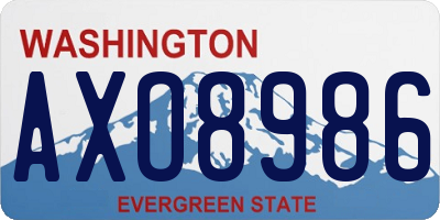 WA license plate AXO8986