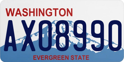 WA license plate AXO8990