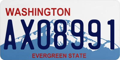 WA license plate AXO8991