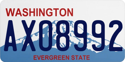 WA license plate AXO8992