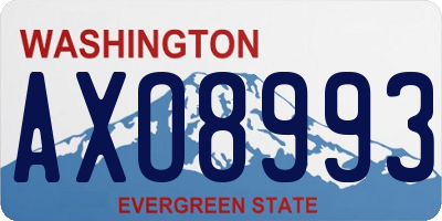 WA license plate AXO8993