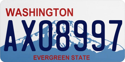 WA license plate AXO8997